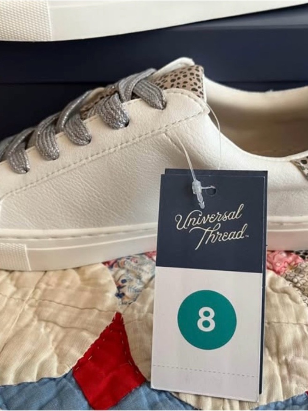 Universal Thread White Sneakers with Gray Speckled Accents - Picture 2 of 6
